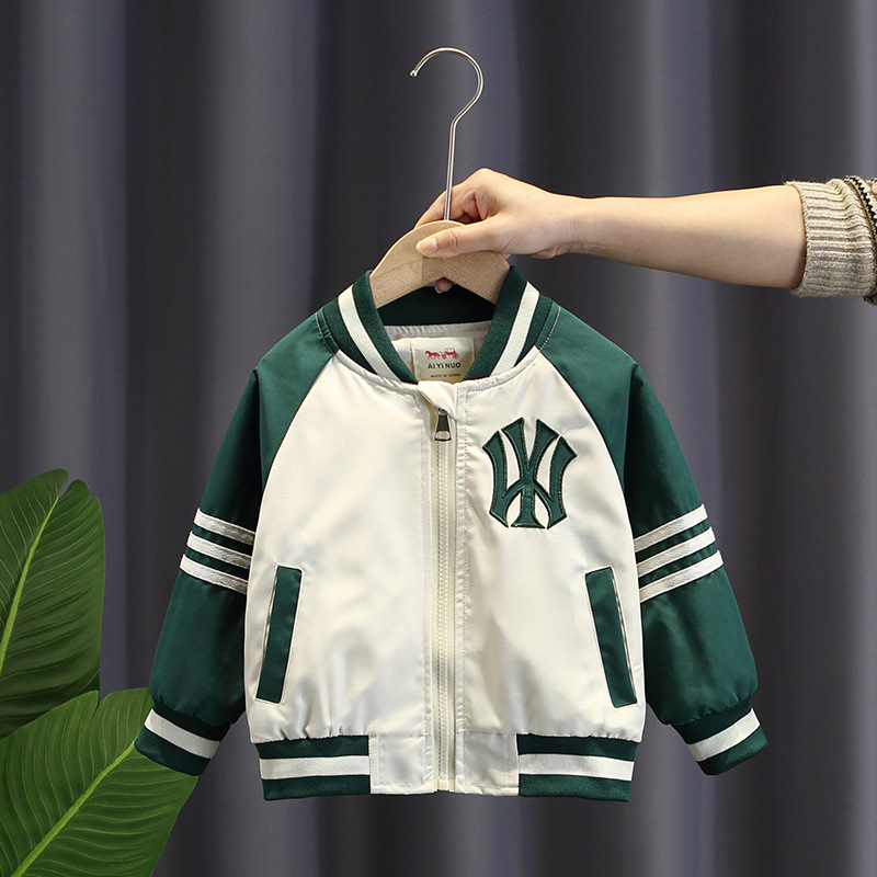 Picture of 2637 Children's Clothing Boys Tops Spring and Autumn 2025 New Korean Style Little Boy Tops Top Baby Baseball Uniform