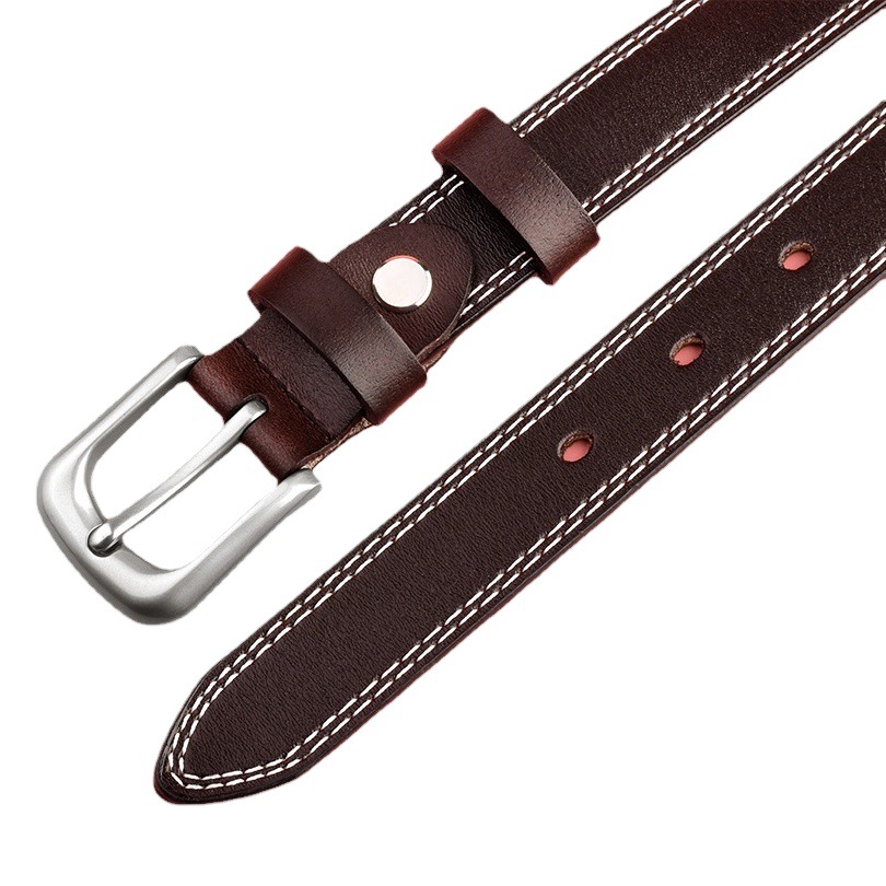 Trendy Women's Fashion Versatile Sweater Coat Dress Decorative Belt Student Pants Casual Pin Buckle Leather Belt