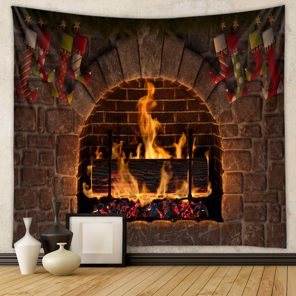 Picture of Christmas Tree Tapestry Room Decorative Wall Cloth Ins Wind Hanging Cloth Cross Border Home Bohemian Tapestry Christmas Tapestry