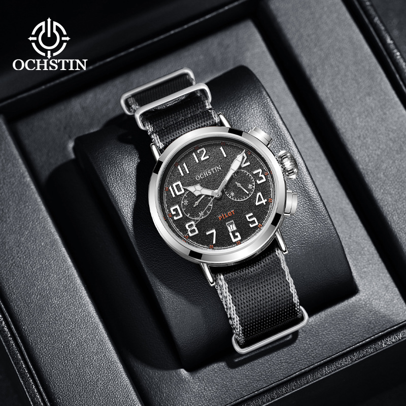 OCHSTIN New 2024 Men's Quartz Watch Waterproof Watch Classic Small Dial Luminous Calendar Display