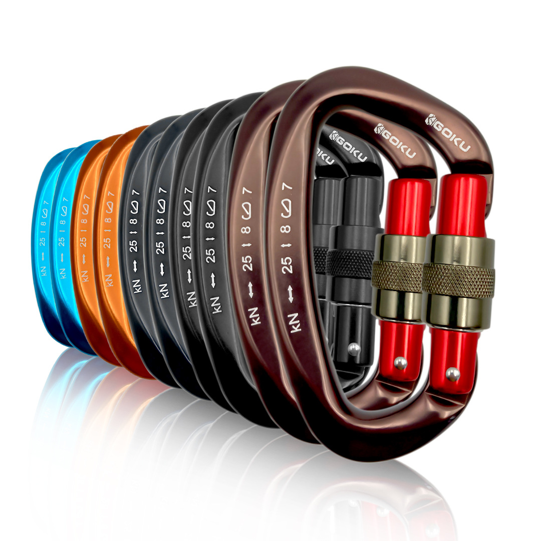Amazon popular rock climbing main lock mountaineering buckle quick hanging D-type main lock outdoor rock climbing equipment supplies safety lock