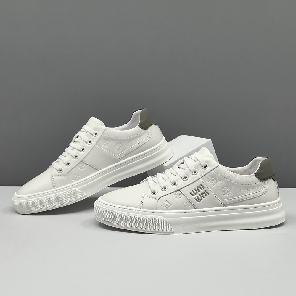 Genuine Leather Sneakers Men's Trendy All-match Casual Shoes European Station Men's Shoes Men's Slip-on Light Luxury High-end Flat Shoes
