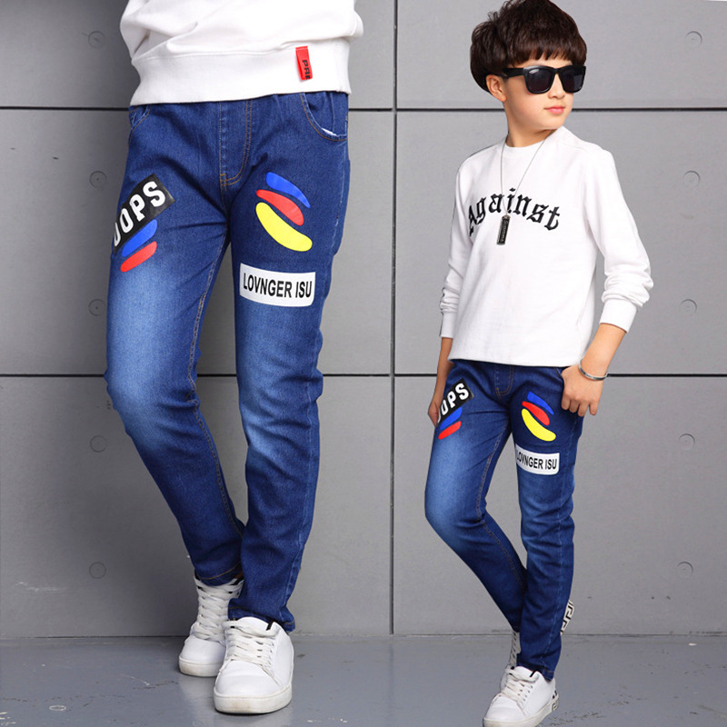 2022 spring and autumn children's clothing pants manufacturers wholesale tide version of large children's jeans high stretch boys jeans