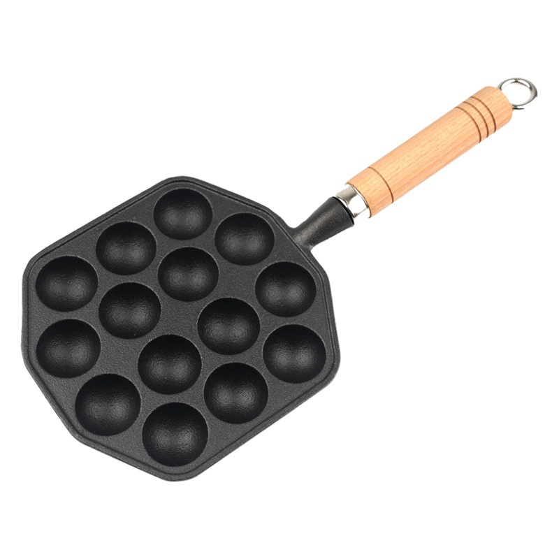 Cast iron octopus balls machine household baking tray non-coated non-stick pan quail egg mold shrimp egg fish ball mold