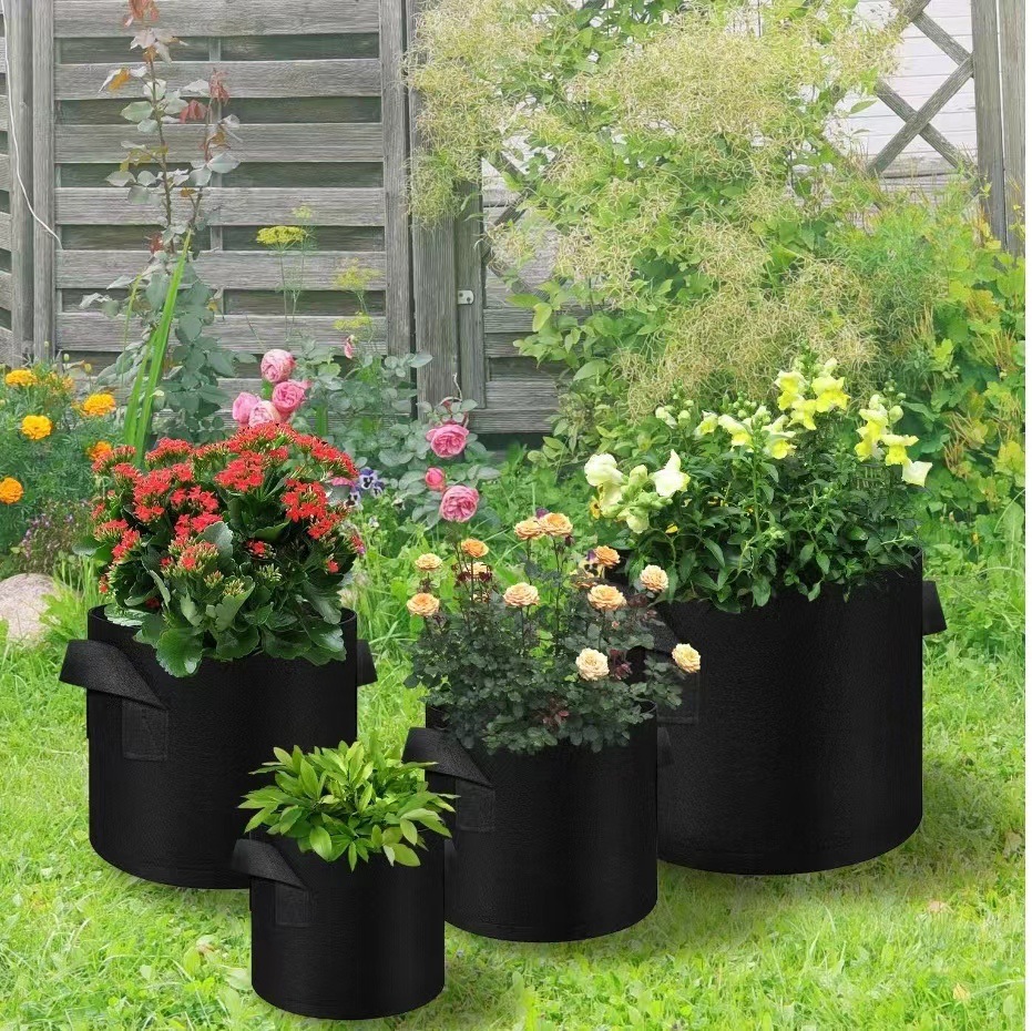 Felt planting barrel planting bag balcony roof vegetable planting flower pot round potato potato felt