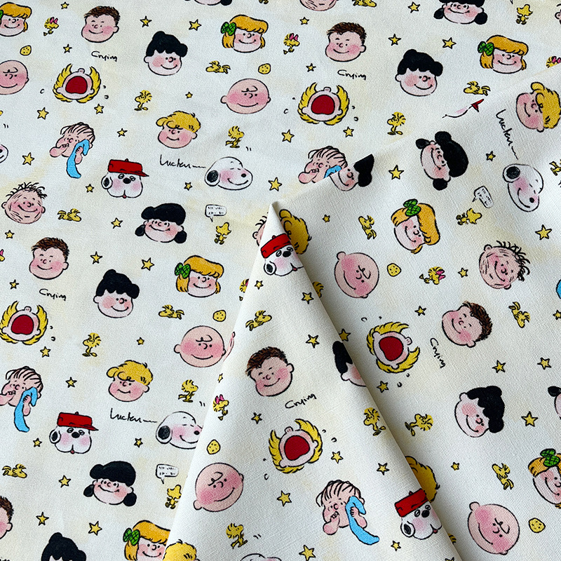 Snoopy Cartoon Character All-Cotton Canvas 1.0m Price Bag Jacket Vest Handmade DIY Fabric