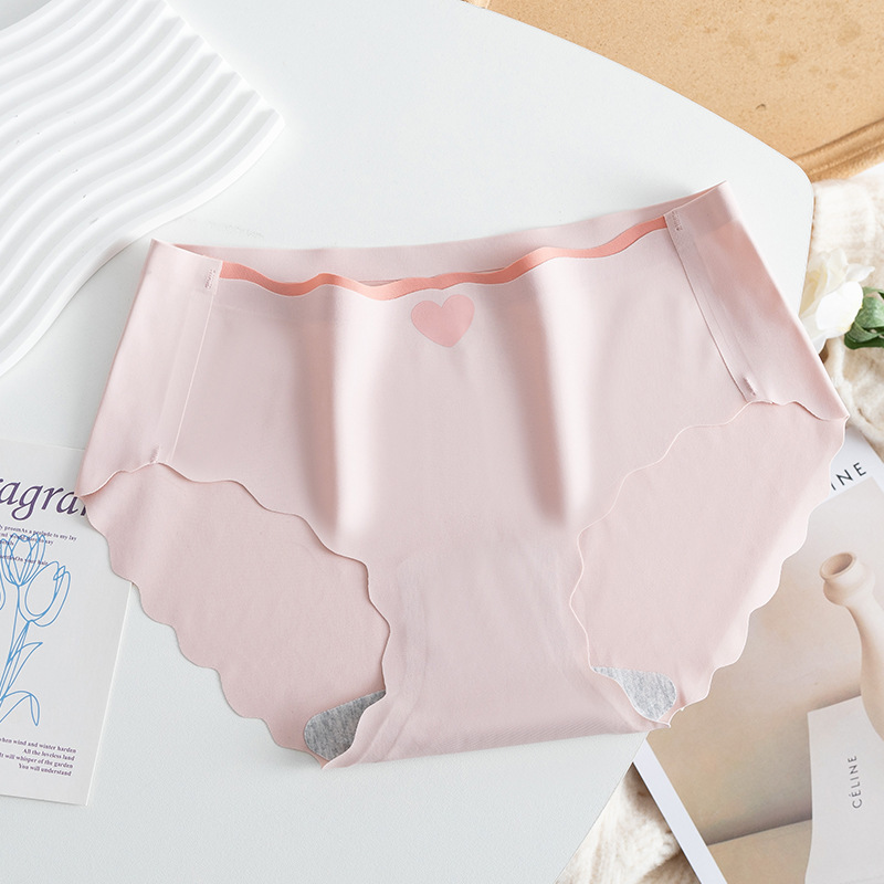 Picture of Ice Silk seamless underwear women's summer ultra-thin quick-drying breathable mid-waist antibacterial hip lifting girl student briefs women