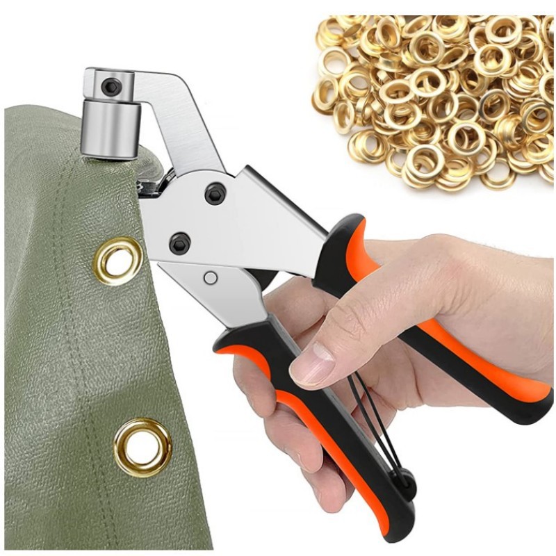300 sets of golden air eye with mounting pliers set boxed advertising inkjet cloth buckle display rack buttonhole poster photo