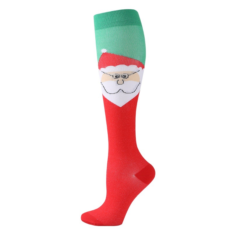 Cross-Border Hot Selling Christmas and Halloween Compression Socks Sports Calf Socks Stockings Elastic Socks Men and Women Compression Socks Wholesale