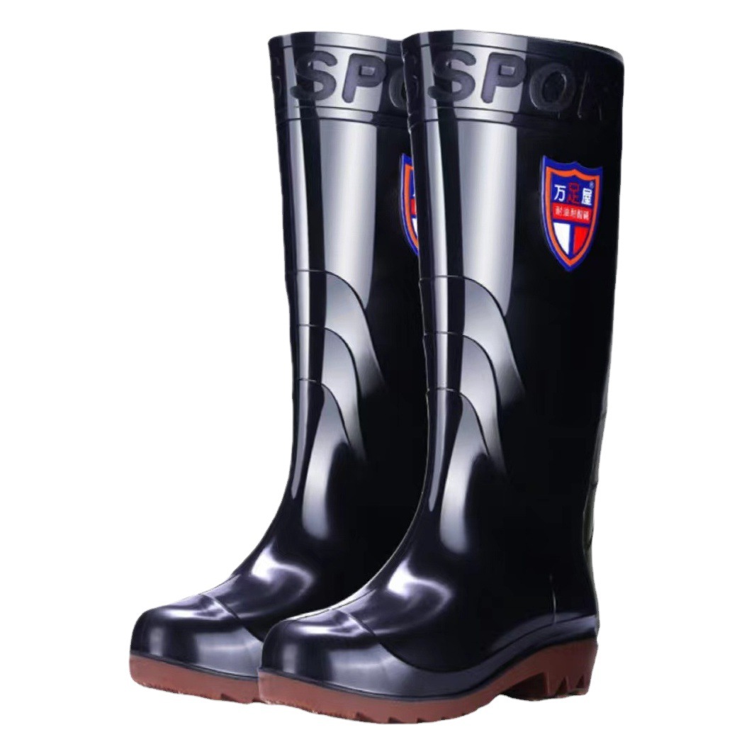 Rain boots men's non-slip water shoes padded high barrel cotton acid and alkali resistant rain boots construction site water boots rubber shoes wholesale