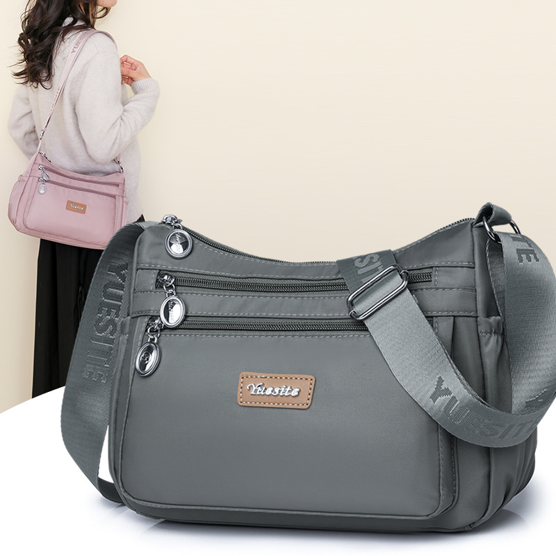 Waterproof nylon cloth bag crossbody backpack simple multi-color shoulder bag 2024 new leisure bag for middle-aged and elderly women