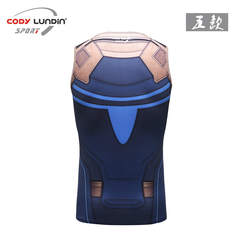 Picture of Men's sports vest fitness tight running training Digital printed breathable vest light elastic
