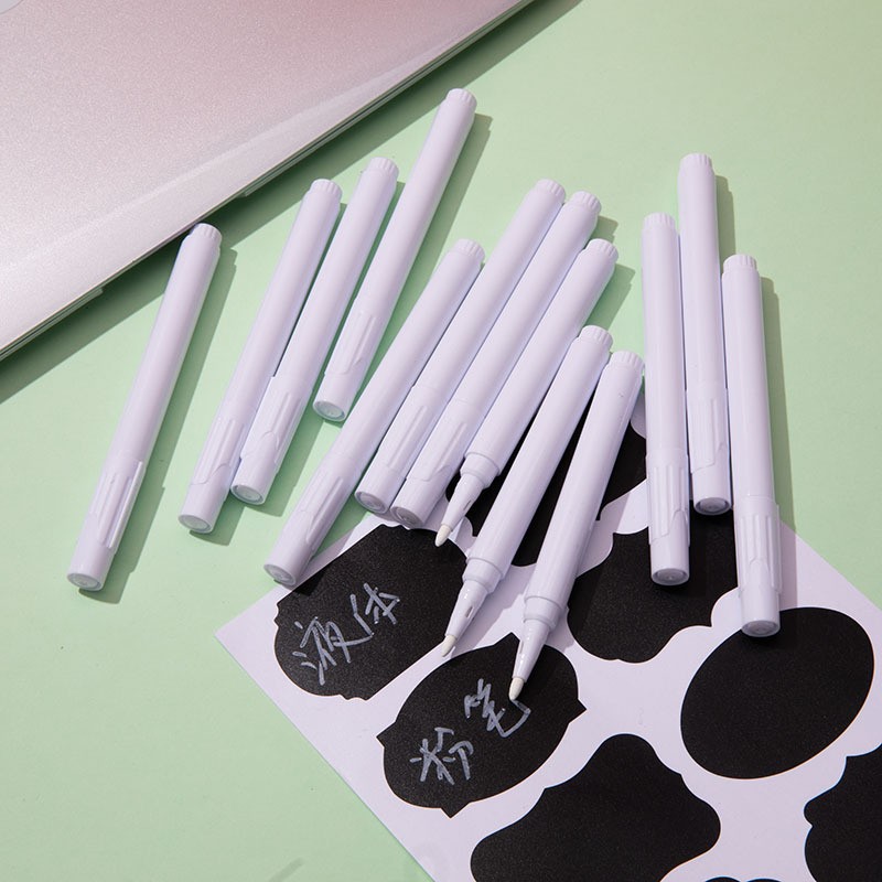 Picture of White Liquid Chalk Led Light Board Pen Water-Based Dust-Free Blackboard Pen Glass Ceramic Leather Erasable Marker Pen