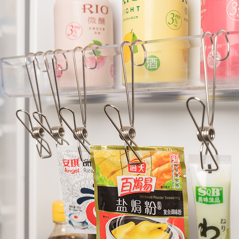 Picture of Stainless Steel Hanging Clip with Tail to Strengthen Hanging Arrangement Sundries Holder Bathroom Underwear Towel Hook Drying Hook