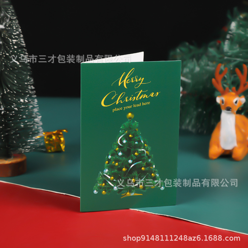 Picture of Cross-Border Amazon Christmas Greeting Card Christmas Eve Handwritten Blessing Card Flower Gift New Year Gift Card Manufacturer