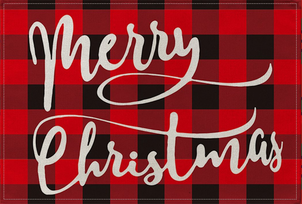 Picture of Christmas Placemat Scandinavian Style English Letter Napkin Western Restaurant Tablecloth Single Layer Linen Insulation Mat Table Mat