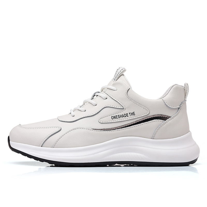 High quality men's leather dad shoes low-top soft-soled cushioned sneakers are fashionable and fresh style versatile comfortable casual shoes
