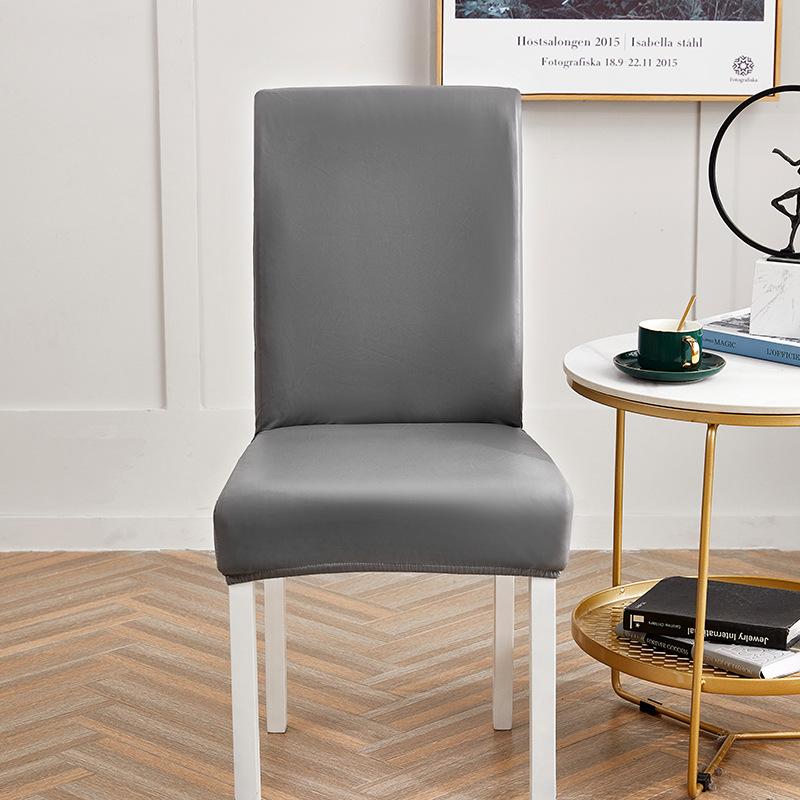 Picture of Chair Cover Cross-border New Solid Color Stretch Leather Seat Cover Amazon Dining Chair Office Waterproof and Dustproof Chair Cover