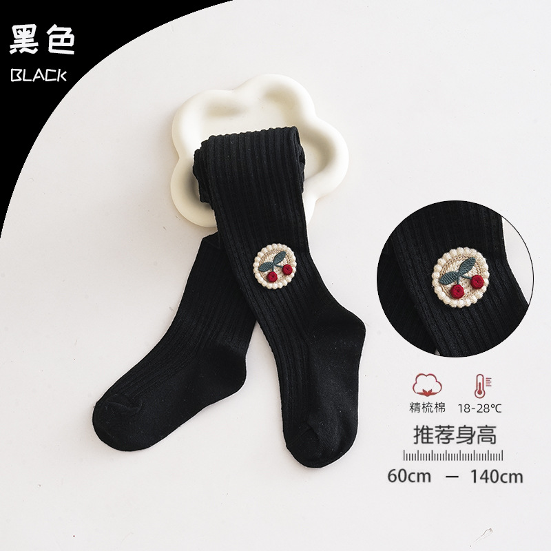 Picture of Baby pantyhose children's leggings 2023 spring and summer a cherry combed cotton baby bottoming socks spot wholesale
