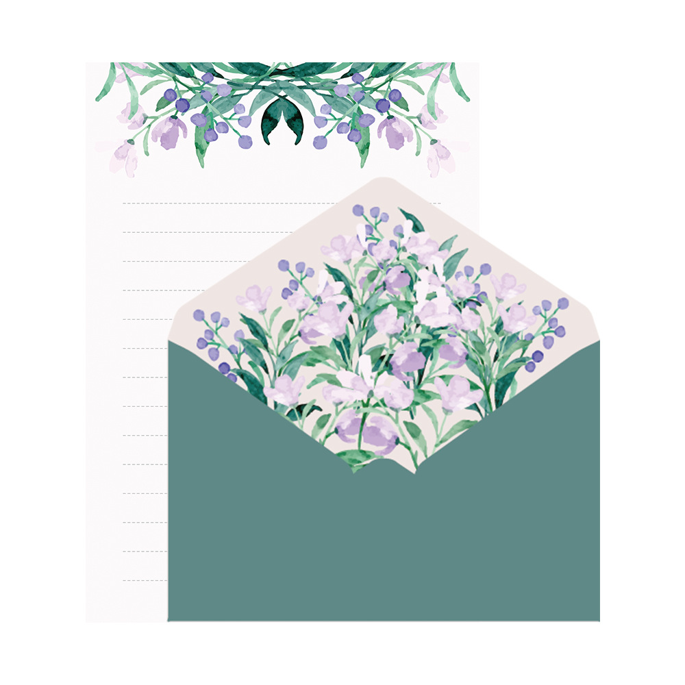 Picture of Wedding Letter Paper Set Invitation Letter A5 Handwritten Love Letter Paper Spring Flower Opening Letter Paper High-End