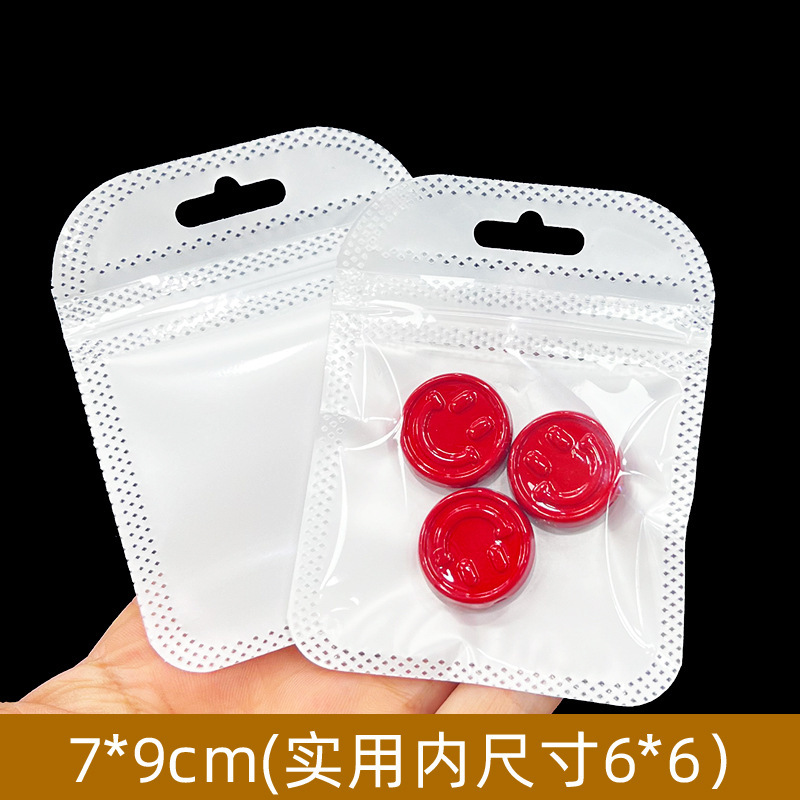 7*9 Silver Ear Bone Stud Earrings Earrings Packaging Niche Design Plastic Bag Transparent Pearlescent Bag Small Ziplock Bag