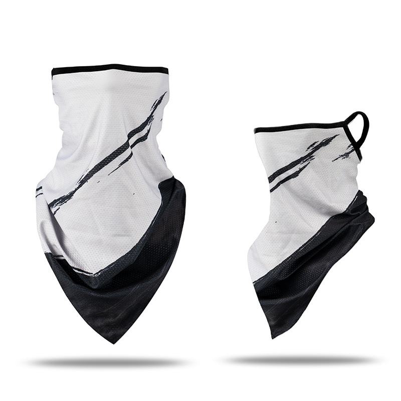 Picture of Ice Silk Ear Hanging Mask Triangle Towel Neck Set Mesh Sunscreen Outdoor Riding Fishing Windproof Scarf Men's and Women's Face Towel Summer