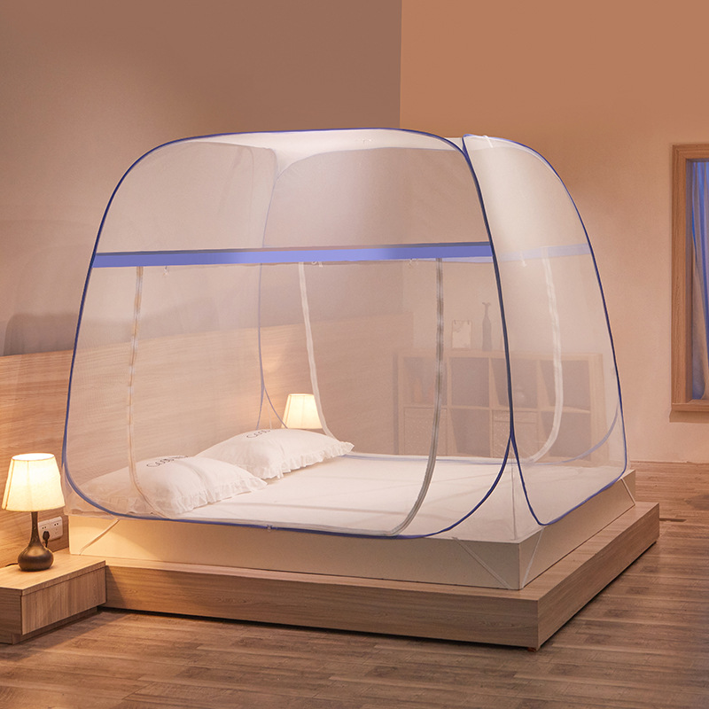 Picture of Summer New Mosquito Net Installation-free Yurt Tent Zipper Bottom One-piece Wire Trellis Foldable Household
