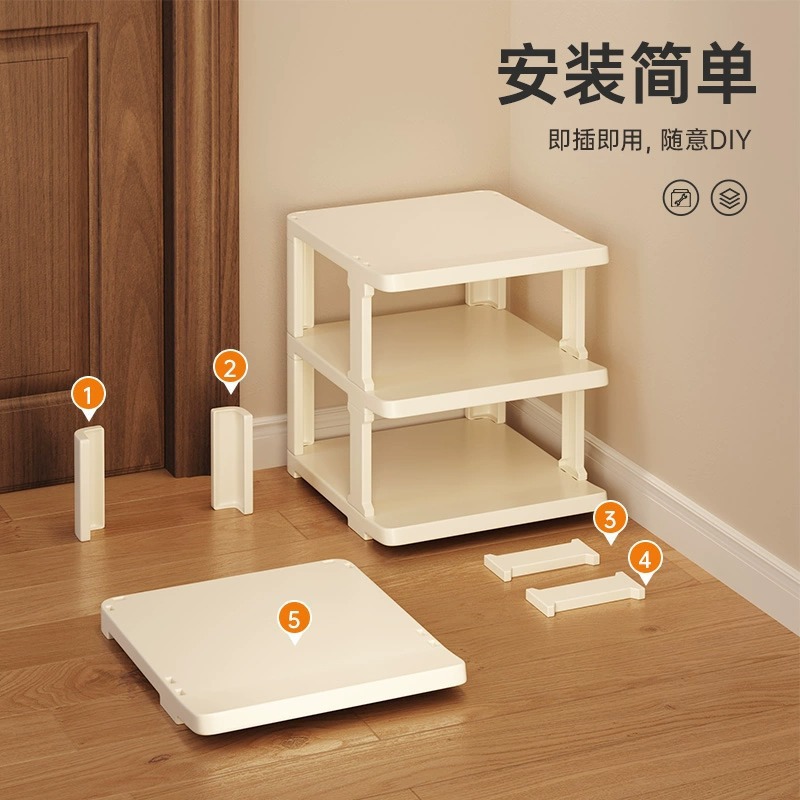Picture of Simple Dust-proof Small Shoe Rack at Dormitory Door Household Multi-layer Space-saving Installation-free Storage Shoe Cabinet