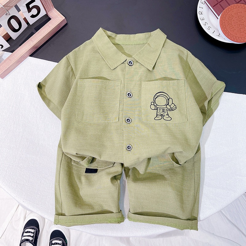 Foreign trade boys and girls summer suit new summer children's two-piece short sleeve children's clothing tide a generation of hair