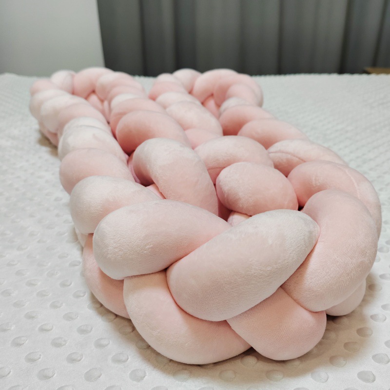 Picture of Baby Bed Circumference ins New Hand-Woven Long Knotted Ball Three-strand Brait Anti-collision Soft Bag Baby Bed Circumference