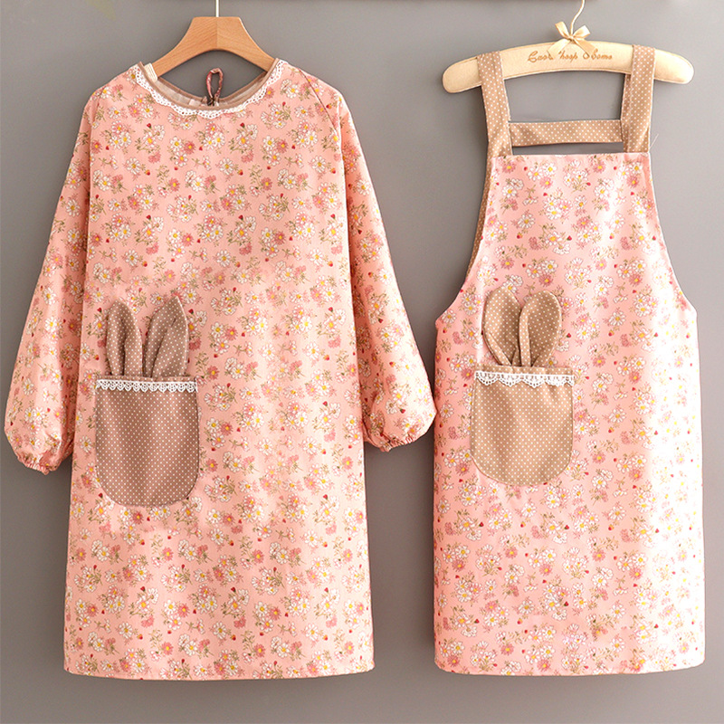 Picture of Pure Cotton Apron Kitchen Household Internet Celebrity Work Clothes Cover Clothes Special Catering and Cooking Women's New Style Clothing Fashion Waist
