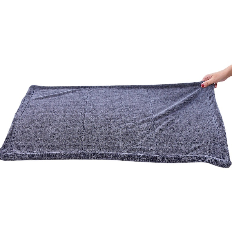 Twisted small braid car wash towel glass cleaning 60 * 90CM1300GSM car towel cross border