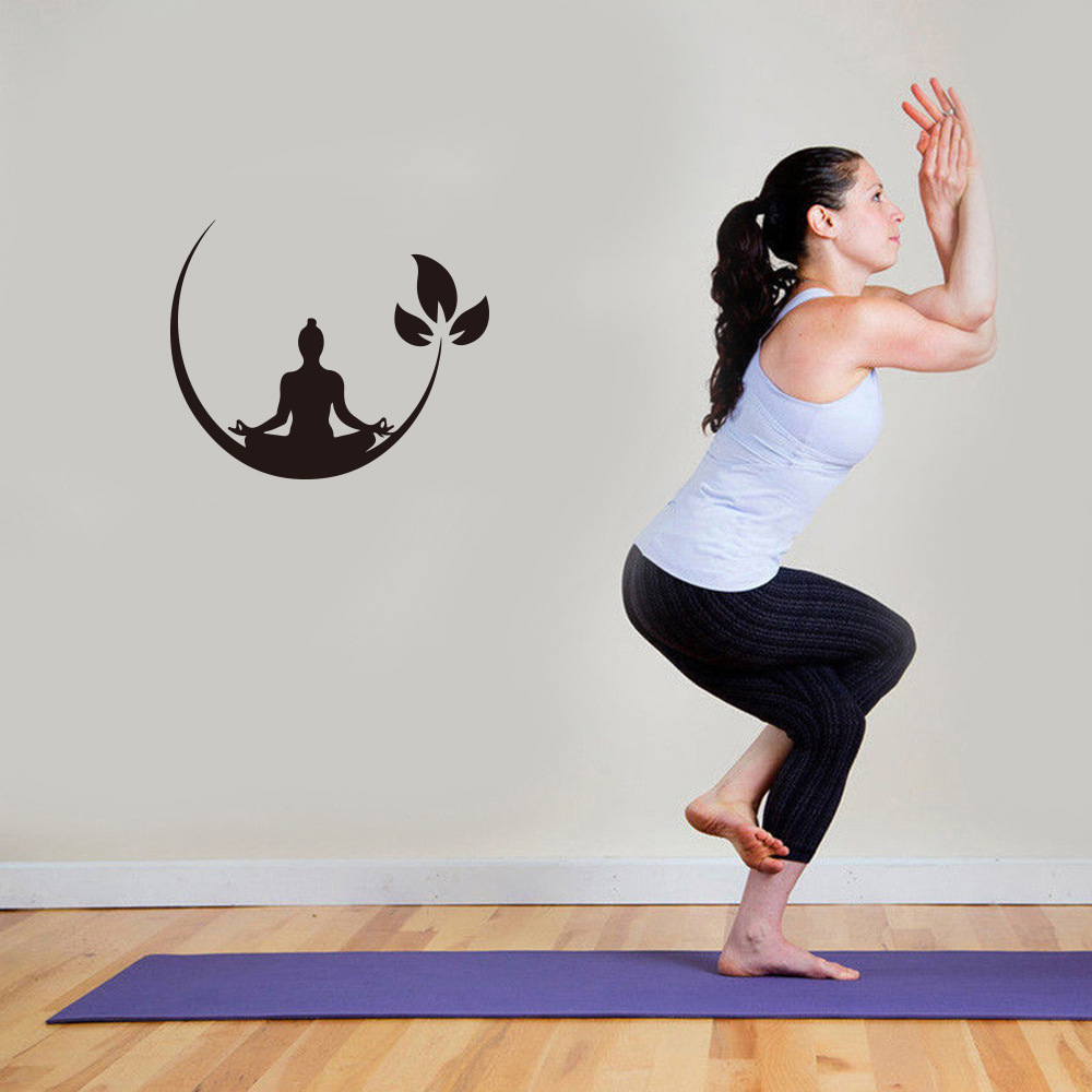 Picture of Yoga Lotus Generation Carved Removable Personalized Fashion Creative Wall Sticker Living Room Sofa Background Js353P