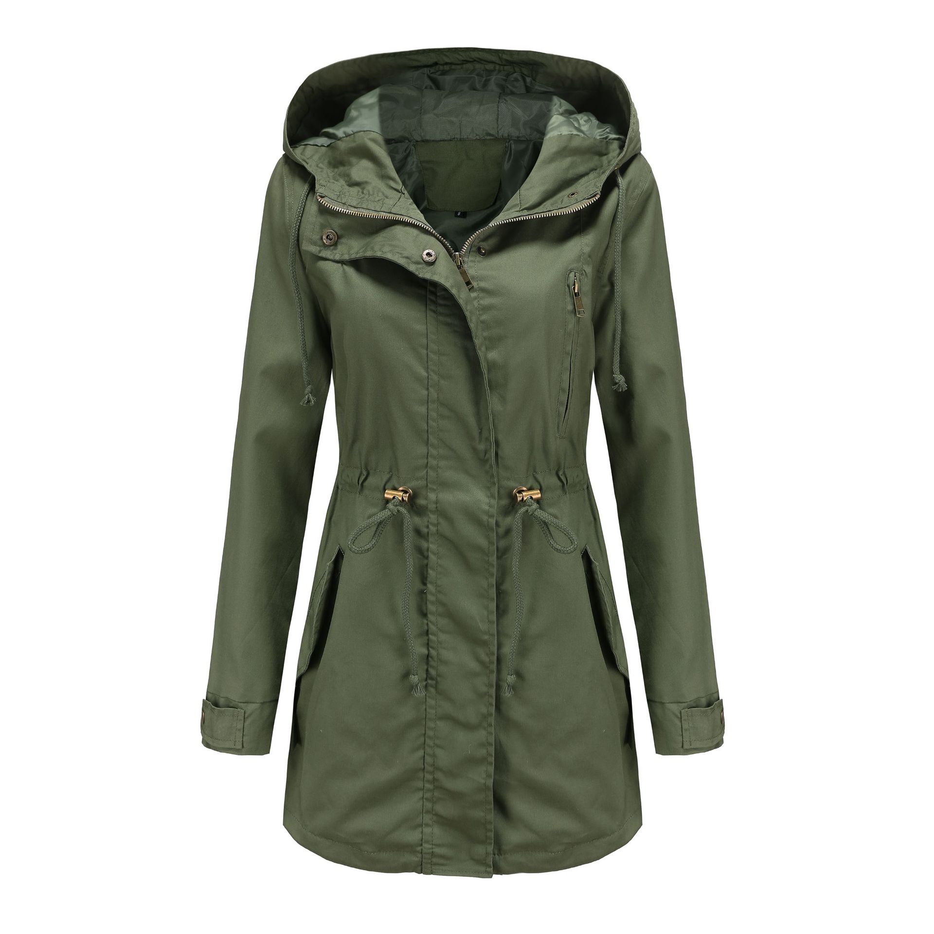 Picture of 2022 New Cotton Hooded Coat Women's Spring and Autumn Coat European and American Large Size Loose Solid Color Cross-border Women's Clothing