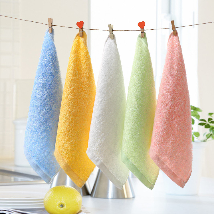 Picture of Bamboo Fiber Small Square Towel Kindergarten Small Towel Absorbent Children's Handkerchief Baby Towel Saliva Towel Wholesale Factory