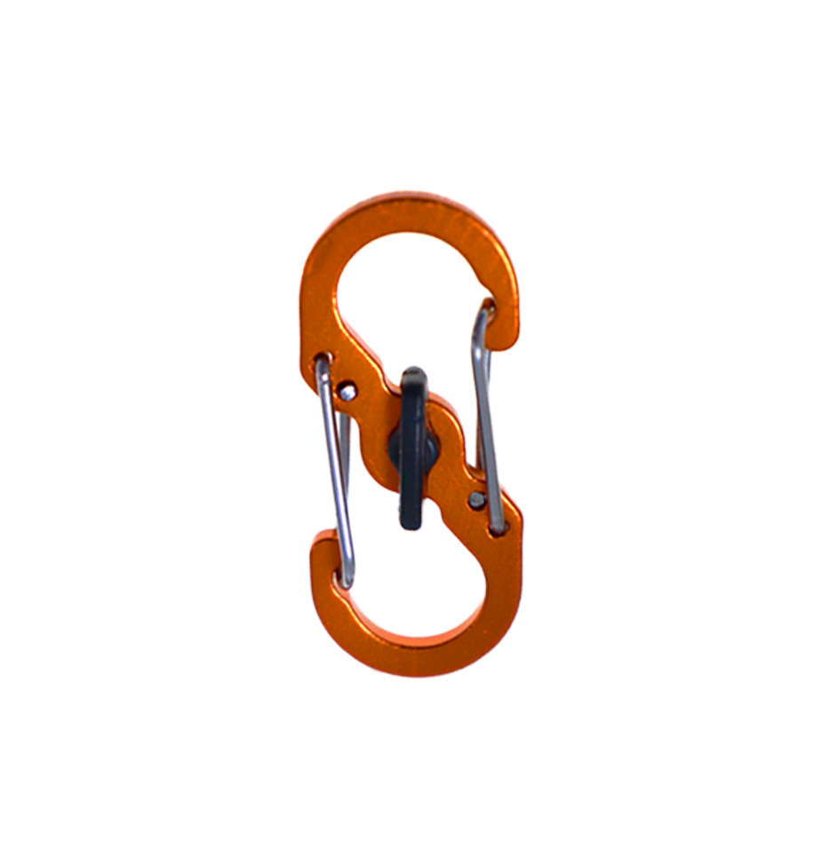 Picture of Fox Small size stainless steel 8-word buckle with lock anti-theft S buckle key chain travel bag buckle