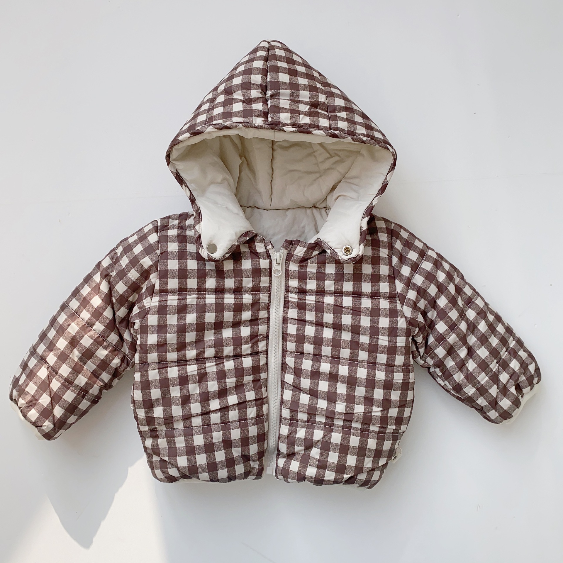 Picture of Children's winter outerwear cotton-padded clothes Korean style children's clothing baby hooded cotton-padded clothes baby winter clothes fleece-lined thickened cotton-padded clothes