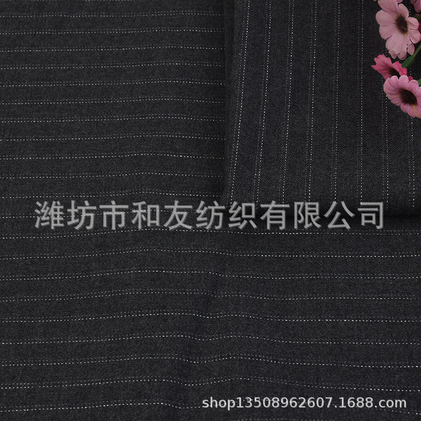 Picture of Polyester viscose yarn-dyed elastic trousers gold vertical stripes yarn-dyed striped suit fabric 40s/2tr yarn-dyed