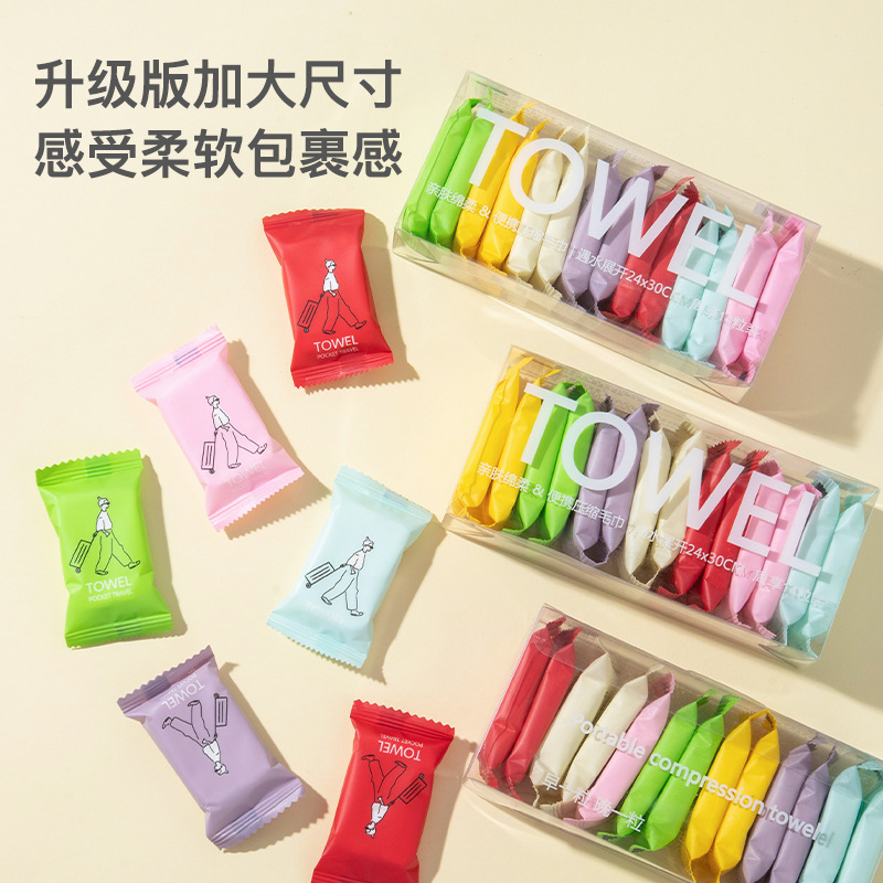 Picture of Disposable Facial Towel Portable Packaging Compressed Towel Facial Towel for Business Travel Independent Packaging for Going Out Cleansing