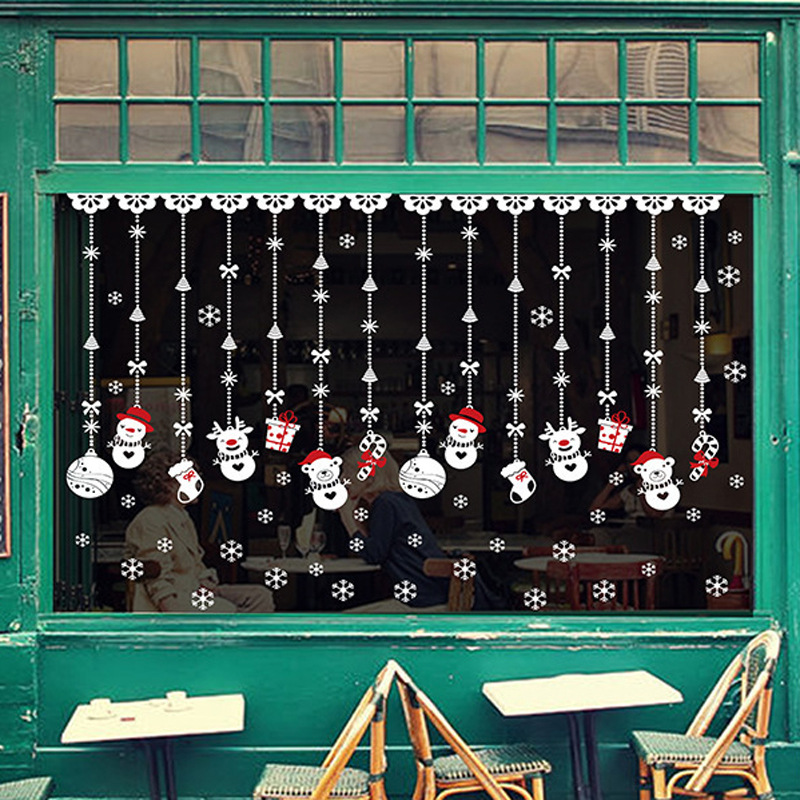 Christmas Snowman Stickers Glass Door Window Stickers Christmas Decorations Window Static Stickers Foreign Trade Hot Wholesale