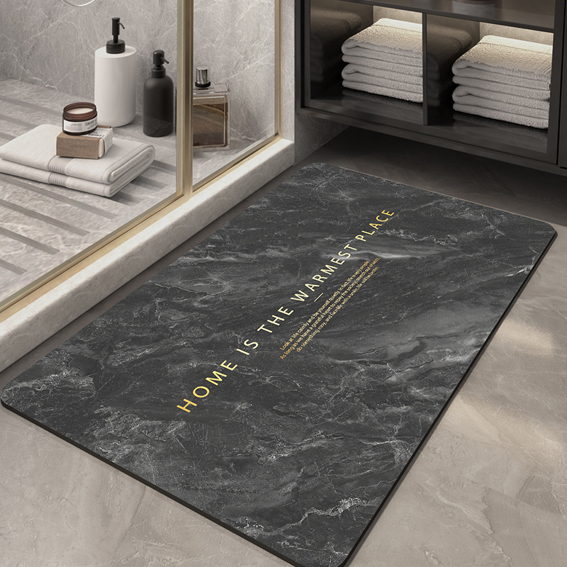 Picture of Diatom mud bathroom absorbent quick-drying marbling floor mat household bathroom wash basin non-slip floor mat