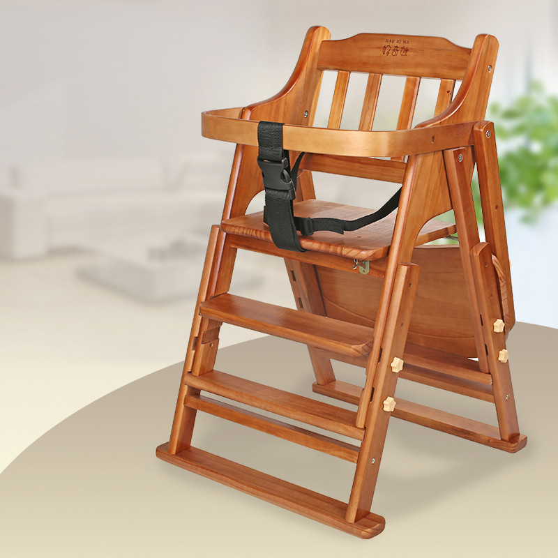 Picture of Baby Dining Chair Children's Dining Table and Chair Home Portable Foldable Multifunctional Seat Baby Dining Solid Wood Chair
