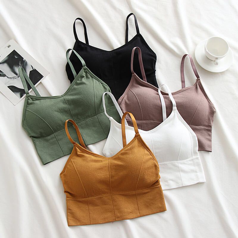 Picture of 646 Factory Outlet Underwear Women's Beautiful Back Girl's Sling Gather-wrapped Chest-free Rim Tube Top Sports Vest