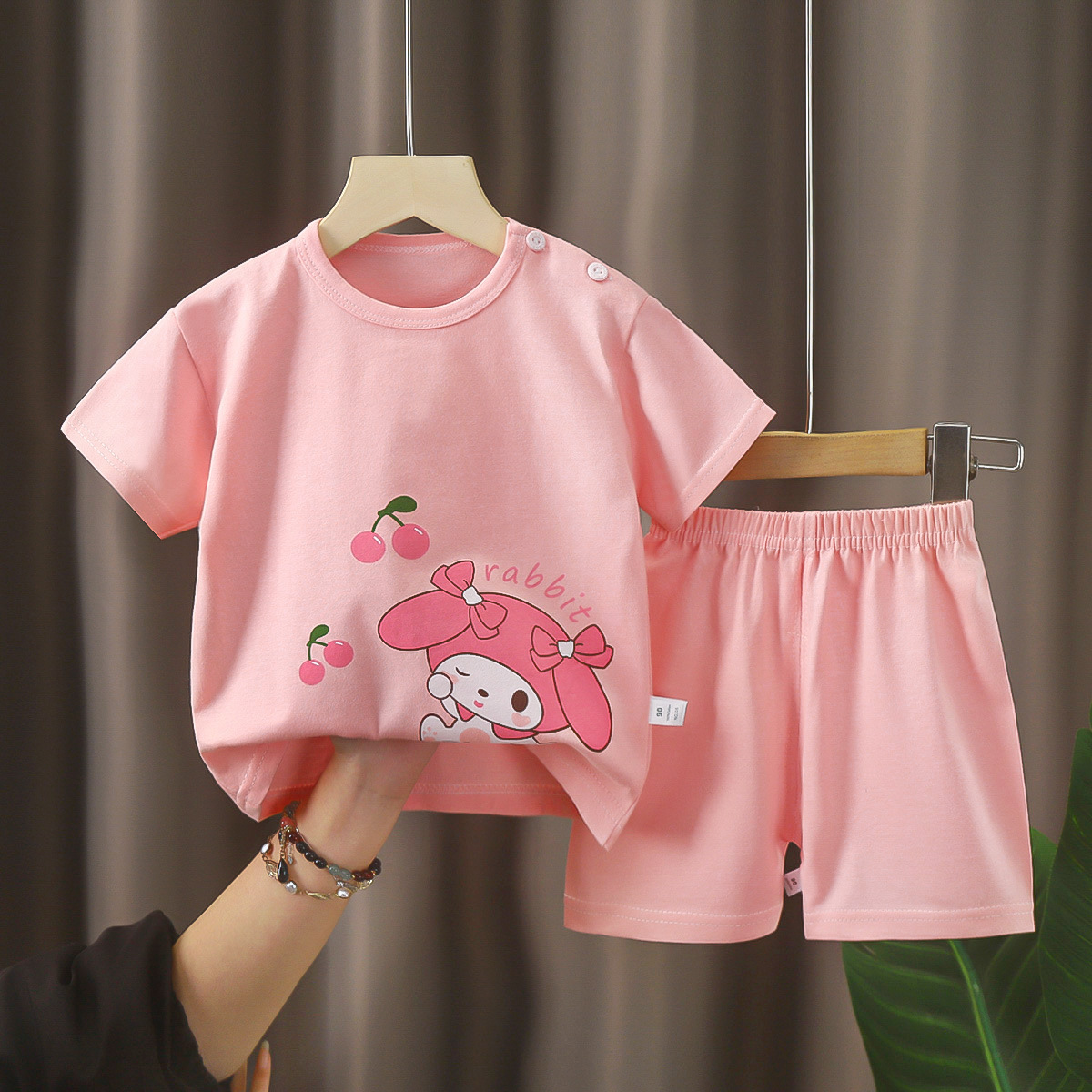 Picture of Children's Short-Sleeved Suit Pure Cotton Summer New Baby Boy Summer T-Shirt Girl Clothing Thin Kidsren's Clothing Carefully Selected