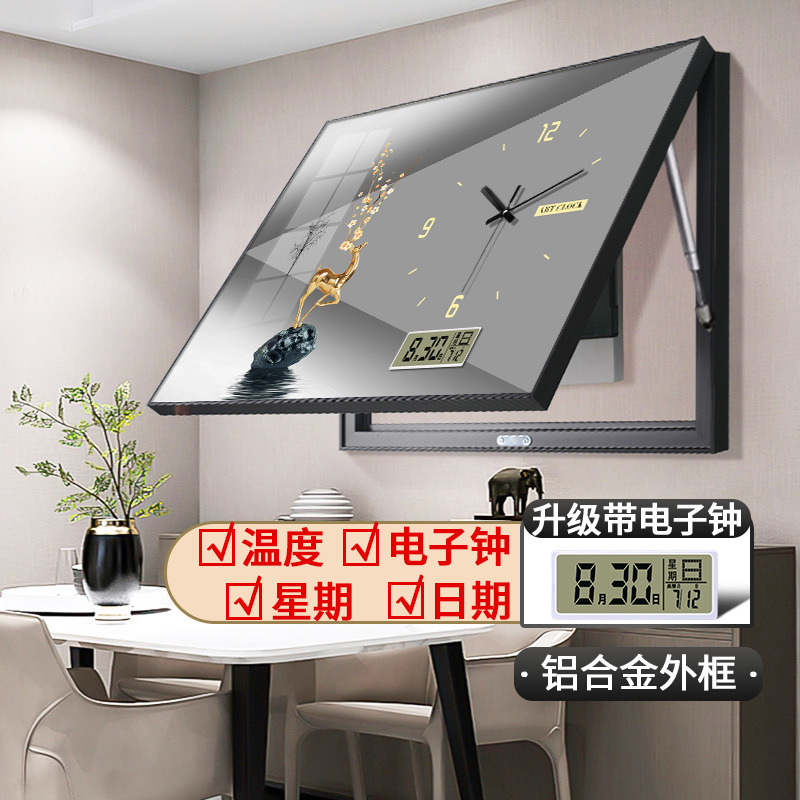 Decorative Painting for Electric Meter Box with Perpetual Calendar Clock, Covering Distribution Box, Circuit Breaker, Power Switch Box, Hanging Painting, Light Luxury Style