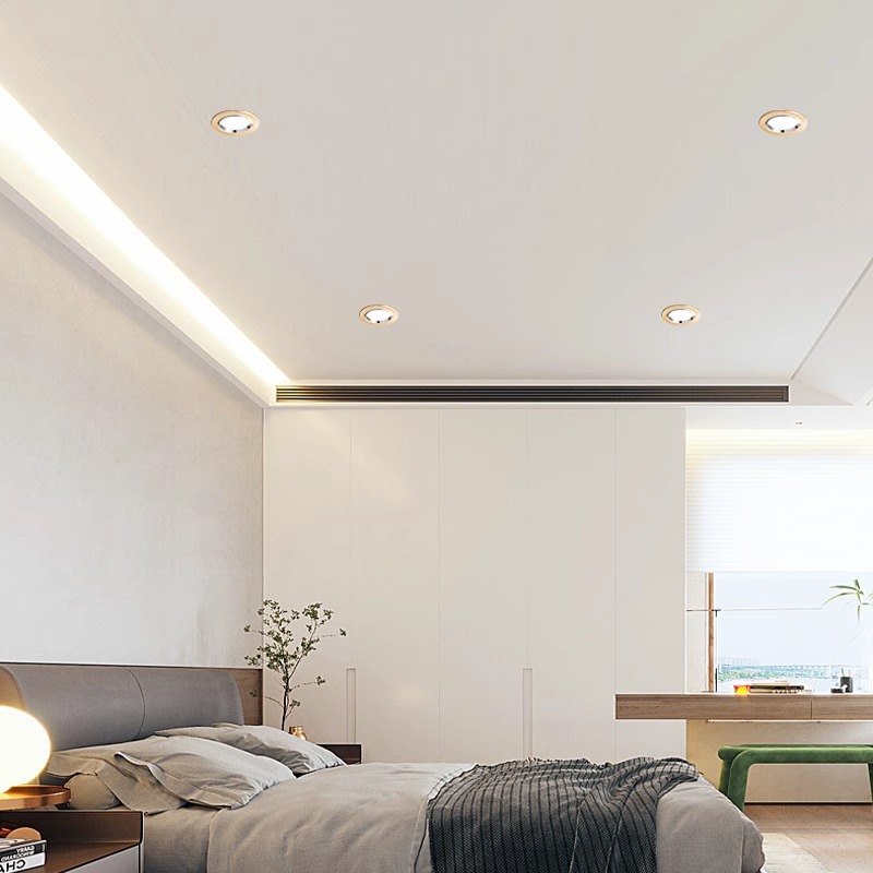 Picture of Downlight Embedded Hole Light LED Downlight Built-in Downlight Anti-glare Household Three-color Variable Light Downlight Living Room Away