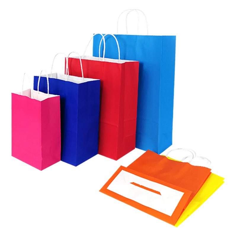 Handbag small gift kraft paper bag wholesale high color value clothing bag ins wind white leather packaging custom
