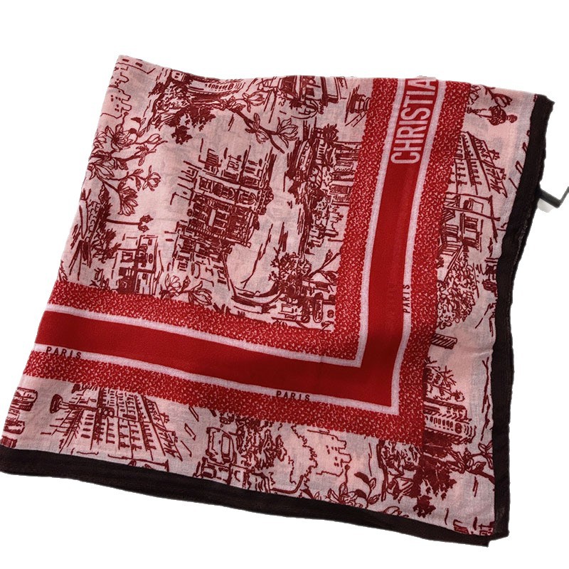 Picture of Line Town Street Gallery Scarf Women's Cotton and Linen Blended European and American Fashion Style Warm Shawl Lightweight Outerwear
