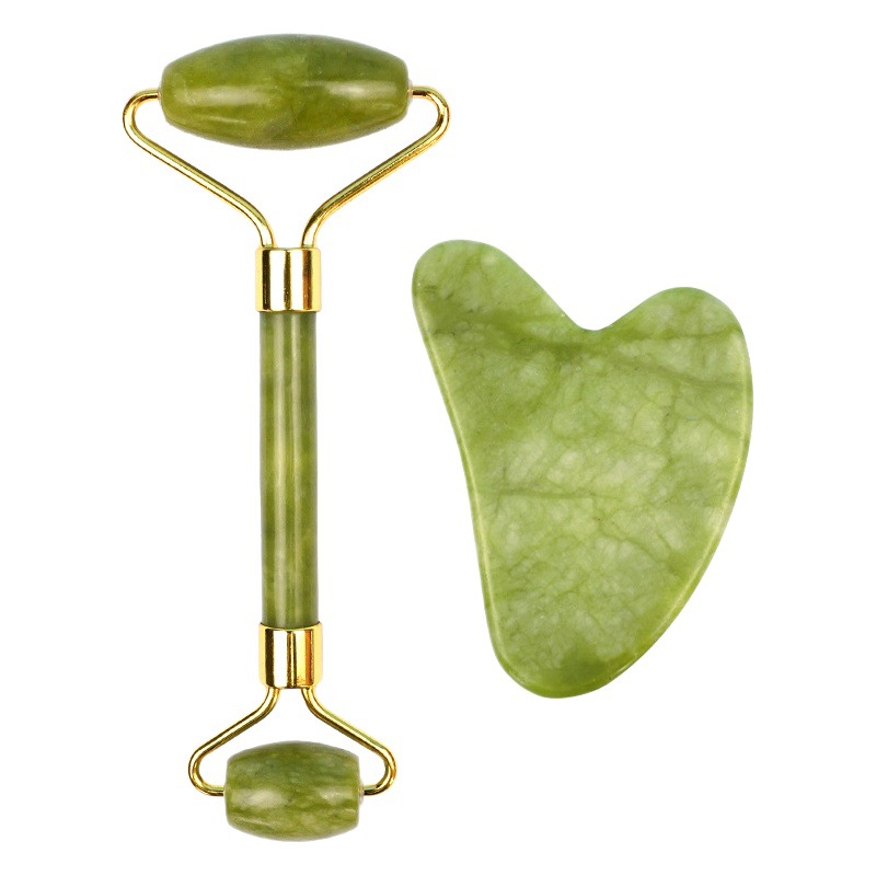 Cross-Border Jade Roller Massager Facial Universal Beauty Stick Double-Headed Massage Shaving Scraping Board Set Wholesale