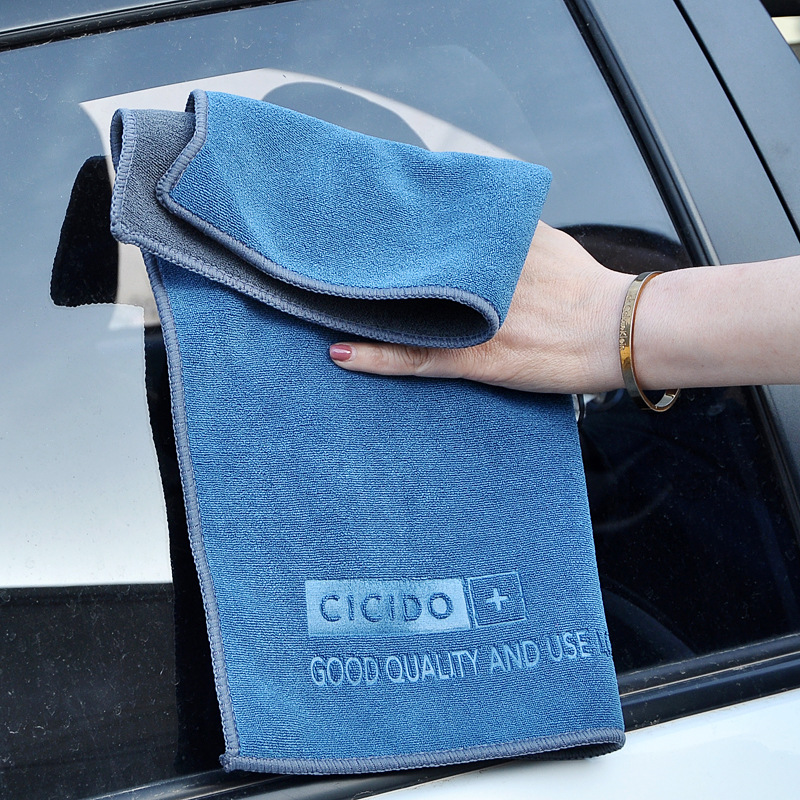 Picture of Strong Water-Absorbent Thickeneded Car Wash Towel Double-Sided Color-Blocked Microfiber Dry Hair Towel Special Car Towel Can Be Added with Logo